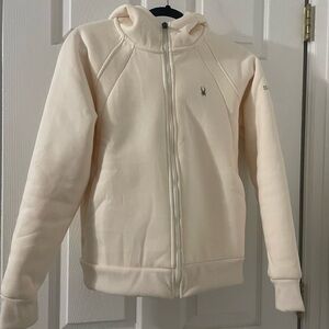 Spyder Off-White Fleece Jacket size small